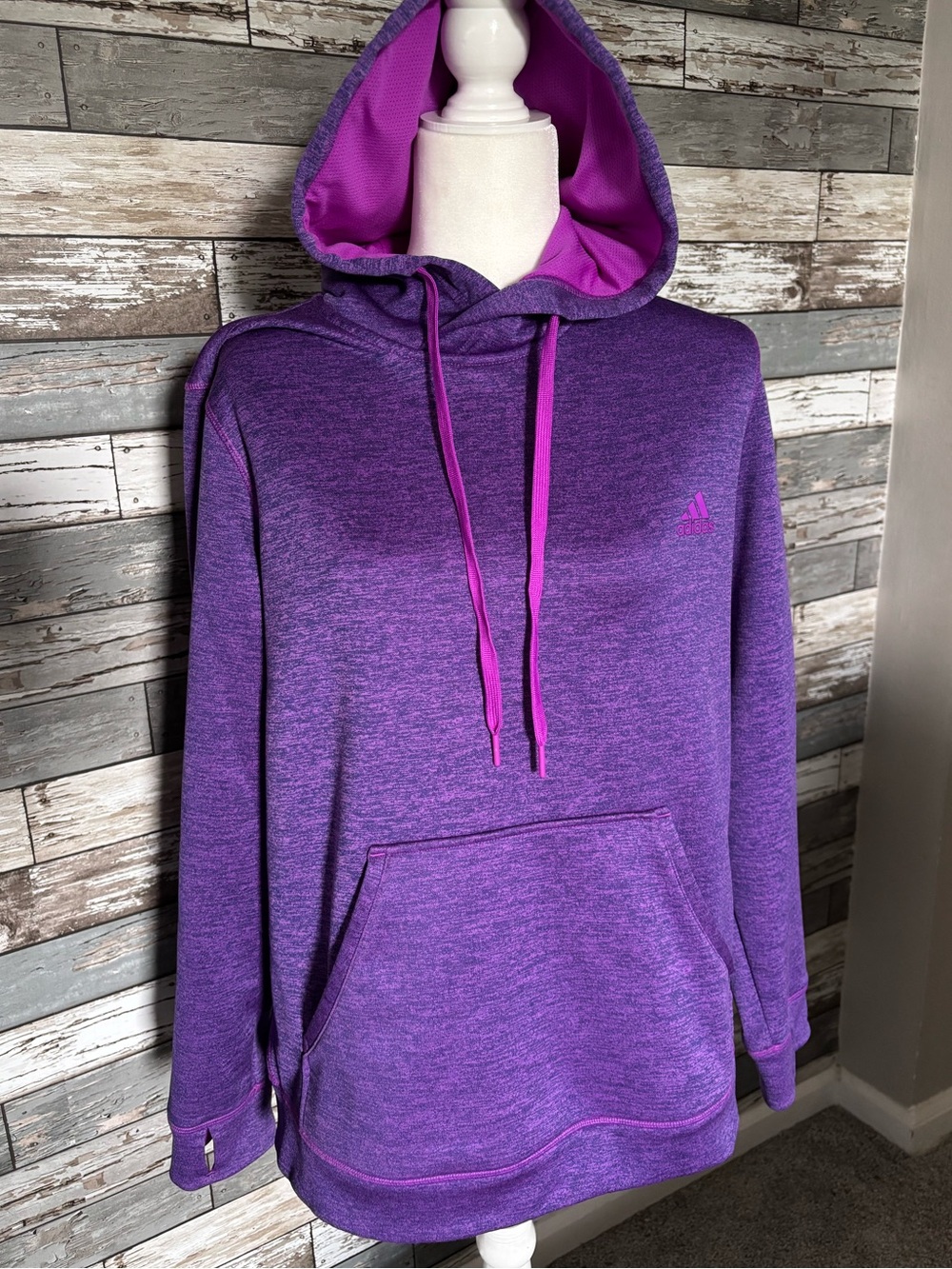 Adidas Purple/Magenta Athleisure Athletic Hoodie Sweatshirt Womens Size L